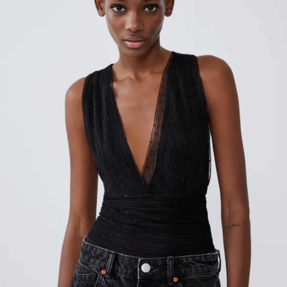 Zara plumeria bodysuit